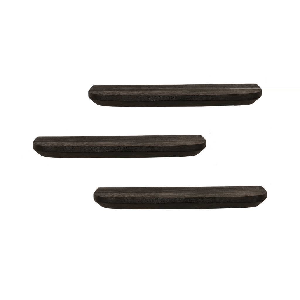 Wandplank Gusta, 60 cm, zwart mangohout, set van 3