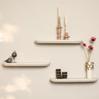 Wandplank Gusta, 60 cm, zand mangohout, set van 3
