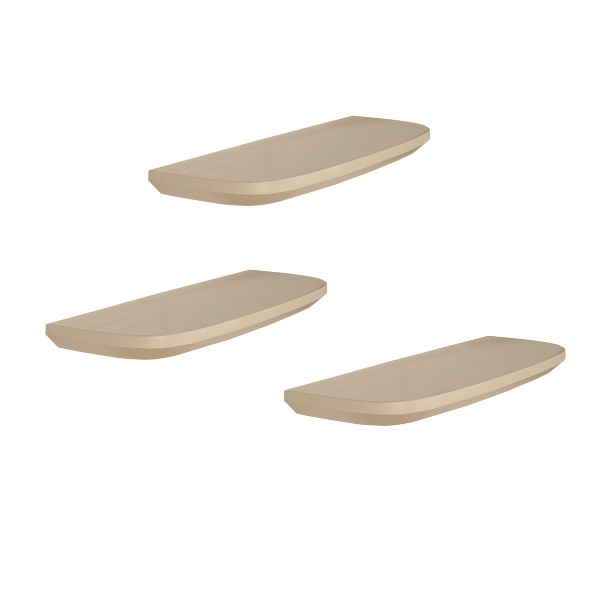Wandplank Gusta, 60 cm, zand mangohout, set van 3