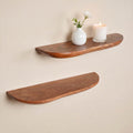 Wandplank Live Edge, 60 cm, acaciahout, set van 2