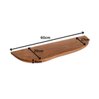 Wandplank Live Edge, 60 cm, acaciahout, set van 2