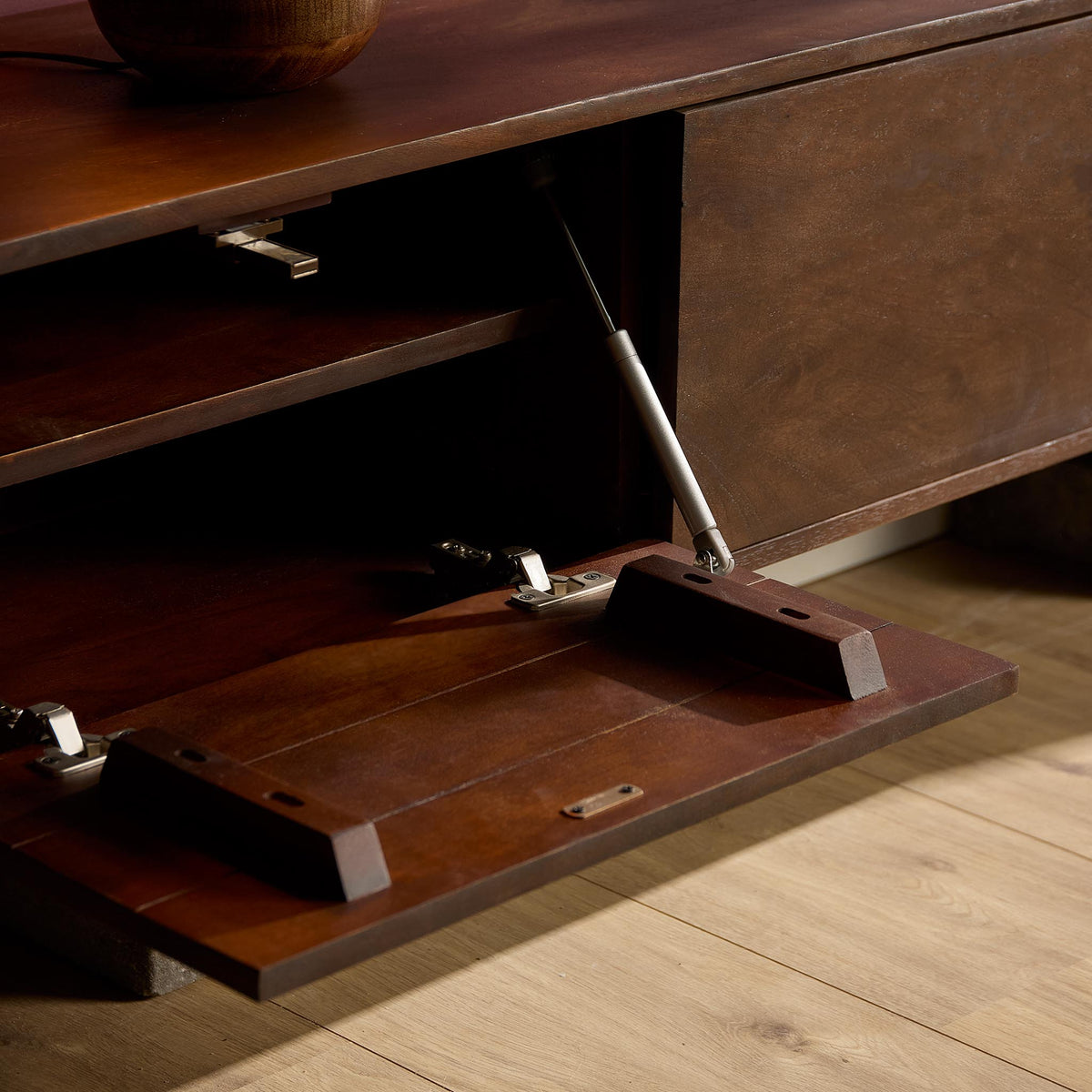 Zwevend tv-meubel Vision, 160 cm, bruin mangohout