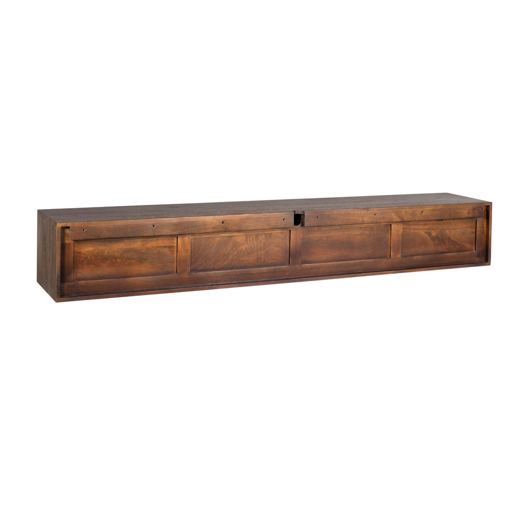 Zwevend tv-meubel Vision, 240 cm, bruin mangohout