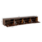Zwevend tv-meubel Vision, 240 cm, bruin mangohout