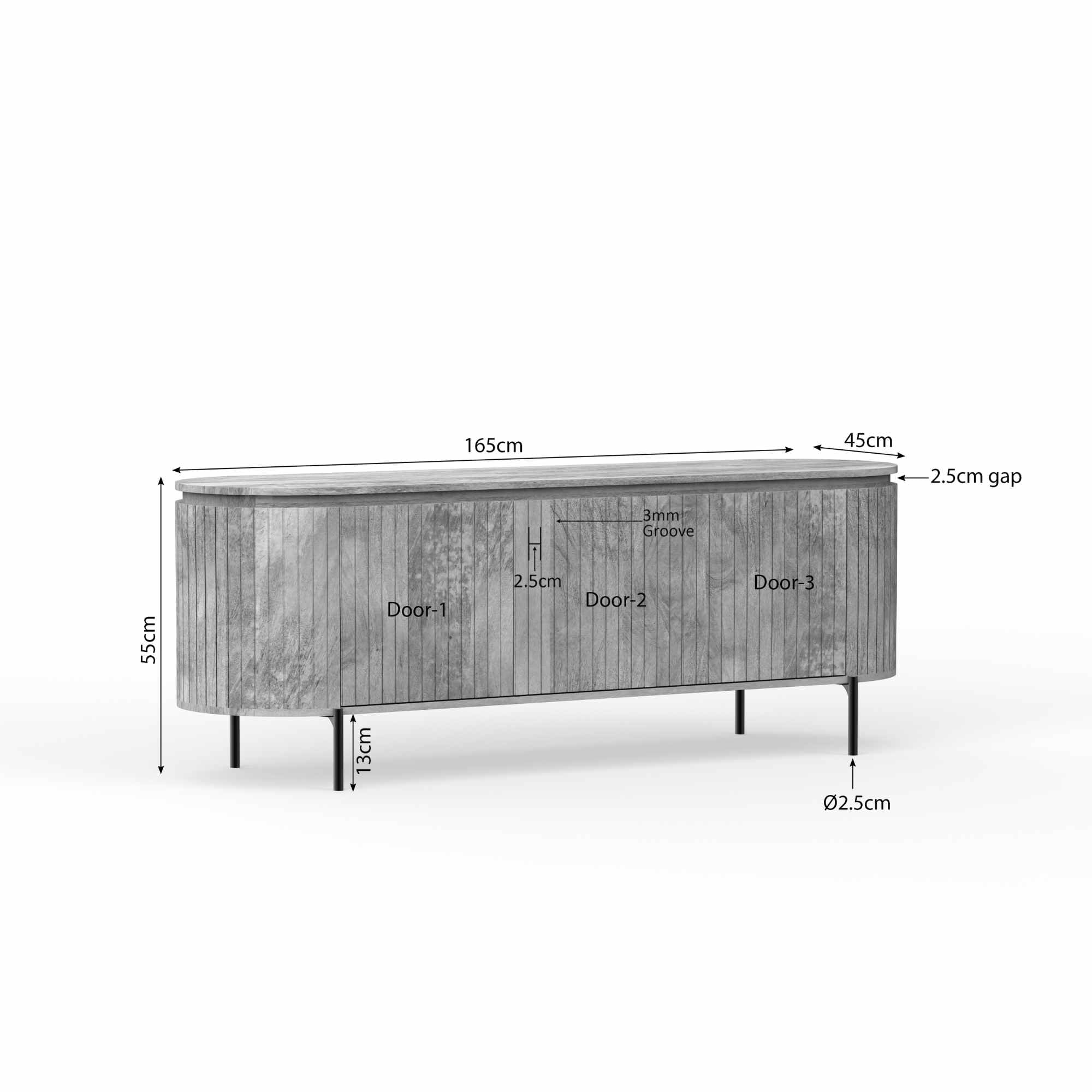 Tv meubel Solana | 165 cm | Taupe