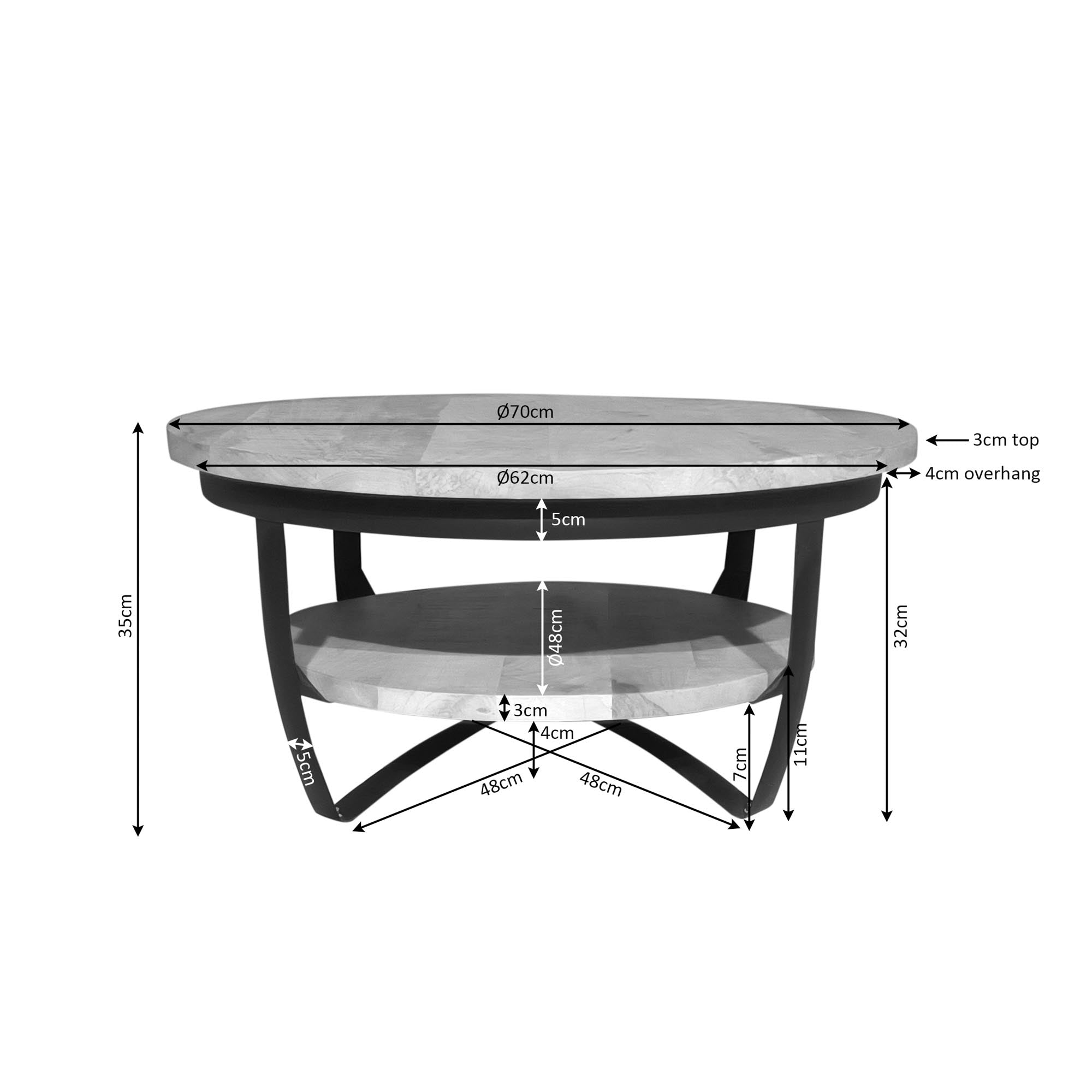 Salontafel Paras | 70 cm | Licht mango