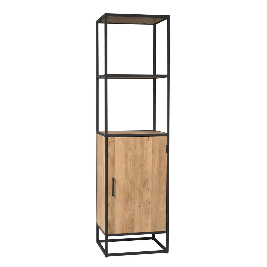 Boekenkast Dakota, 55 cm, 1 deur, licht mangohout