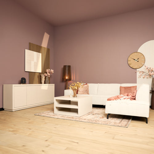 Dressoir Brussel, 200 cm, 4 deuren, zand mangohout