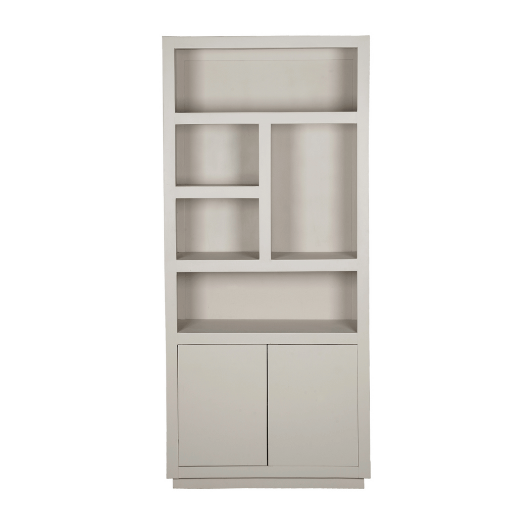 Boekenkast Brussel, 90 cm, 5 vakken en 2 deuren, zand