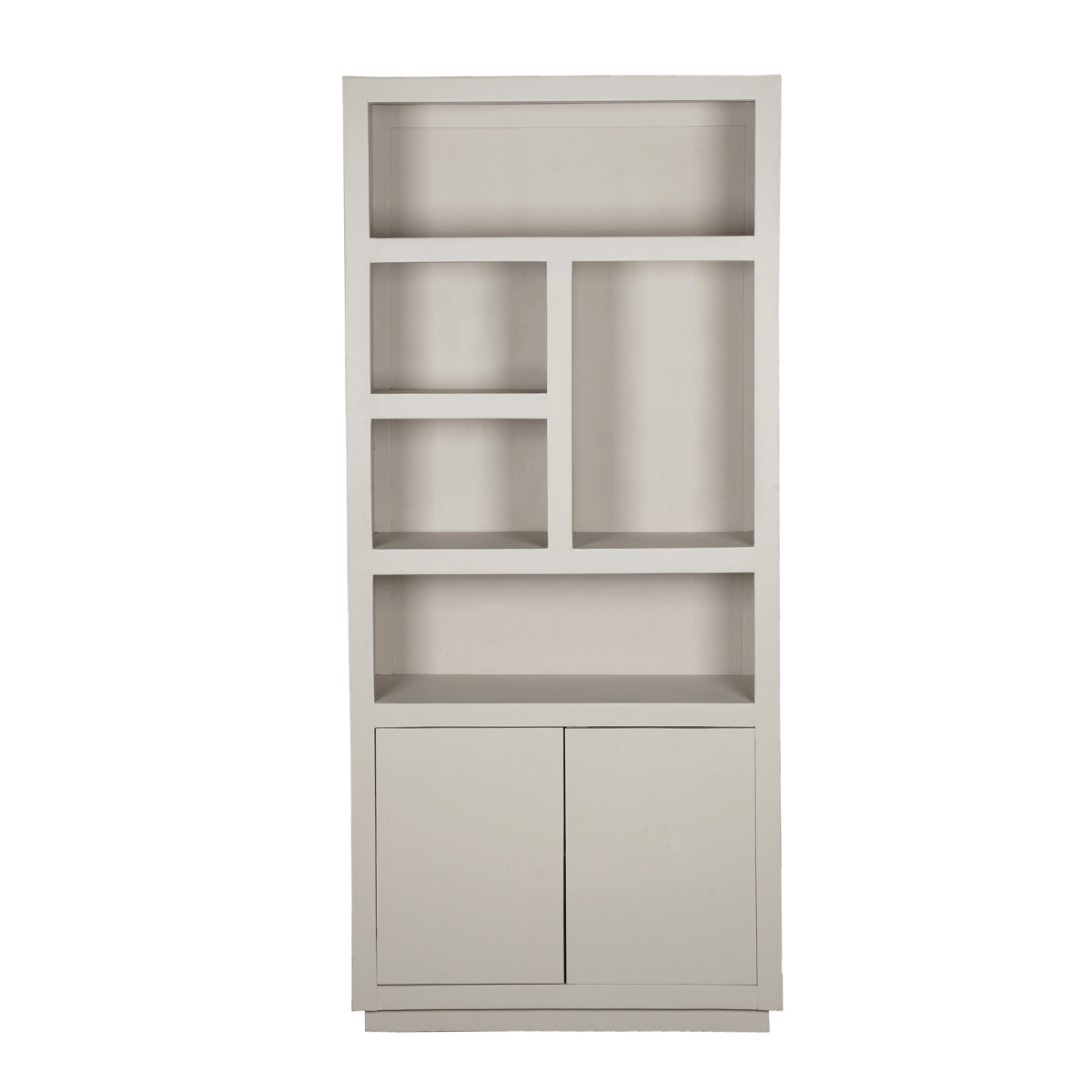 Boekenkast Brussel, 90 cm, 5 vakken en 2 deuren, zand