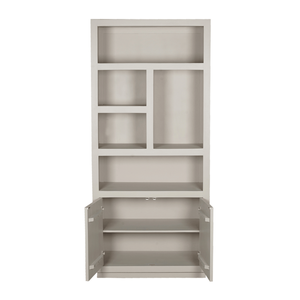 Boekenkast Brussel, 90 cm, 5 vakken en 2 deuren, zand