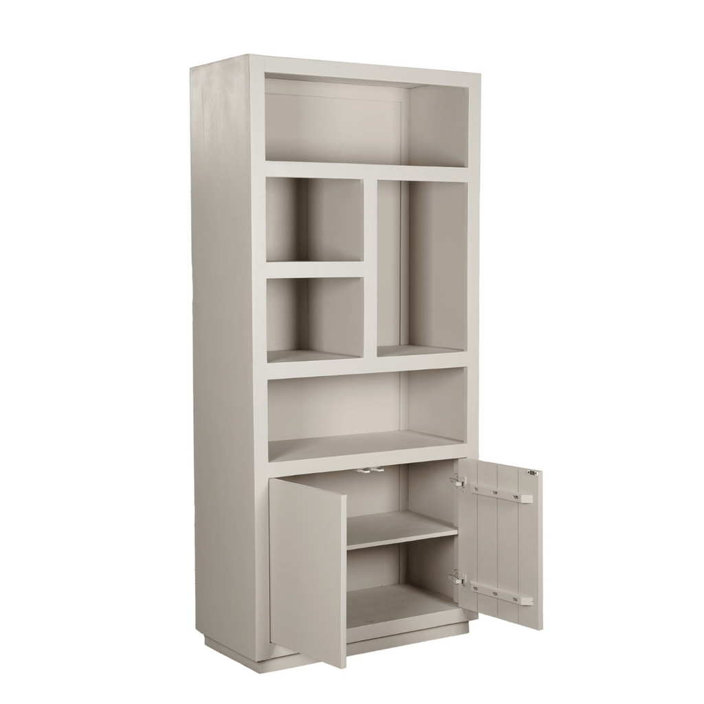 Boekenkast Brussel, 90 cm, 5 vakken en 2 deuren, zand