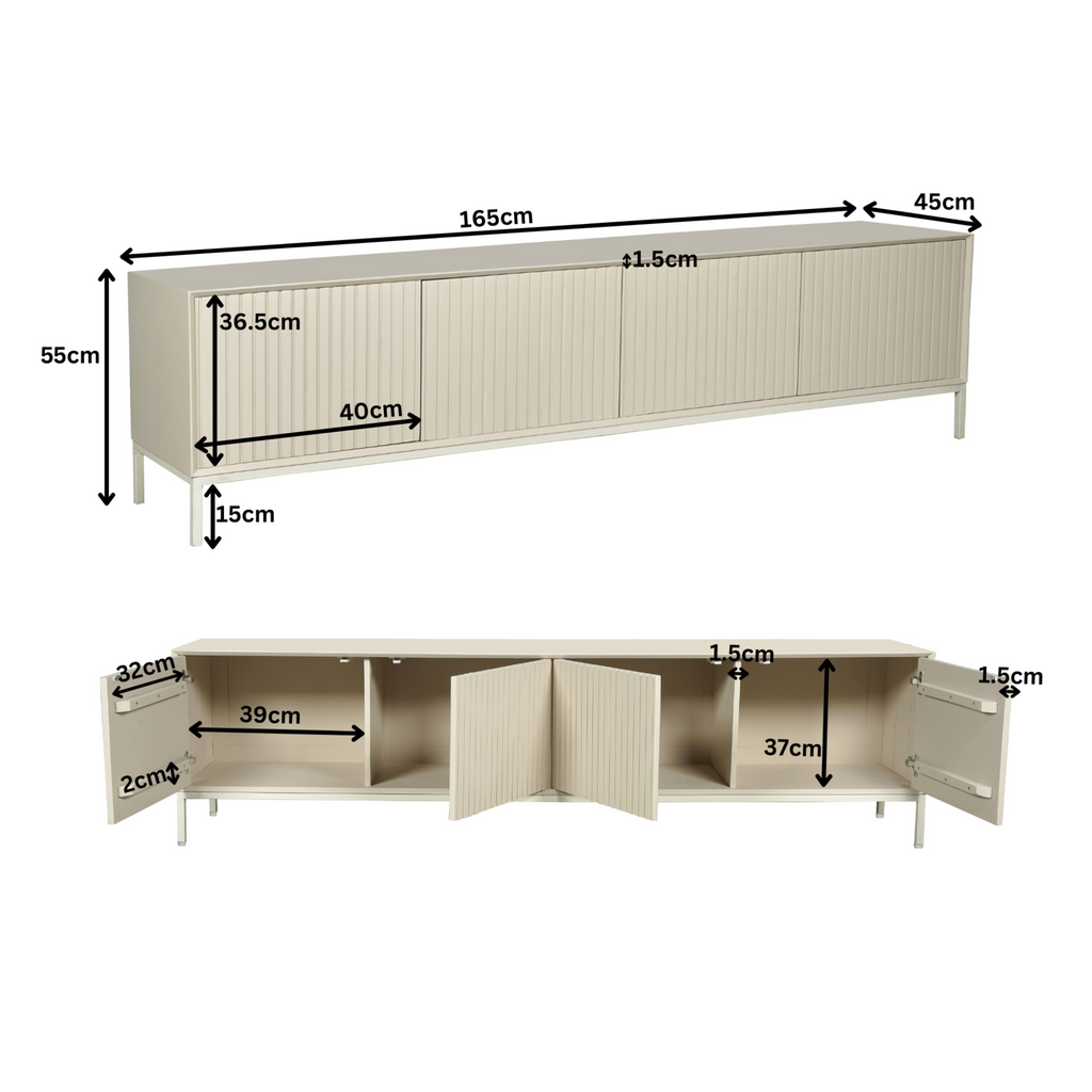 Tv-meubel Madison, 165 cm, zand mangohout