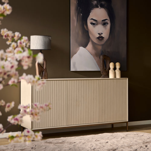 Dressoir Madison, 165 cm, zand met bronzen frame