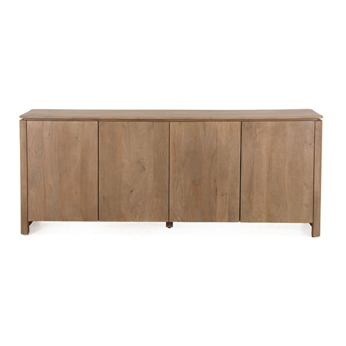 Dressoir Dallas, 210 cm, naturel mangohout, 4 deuren