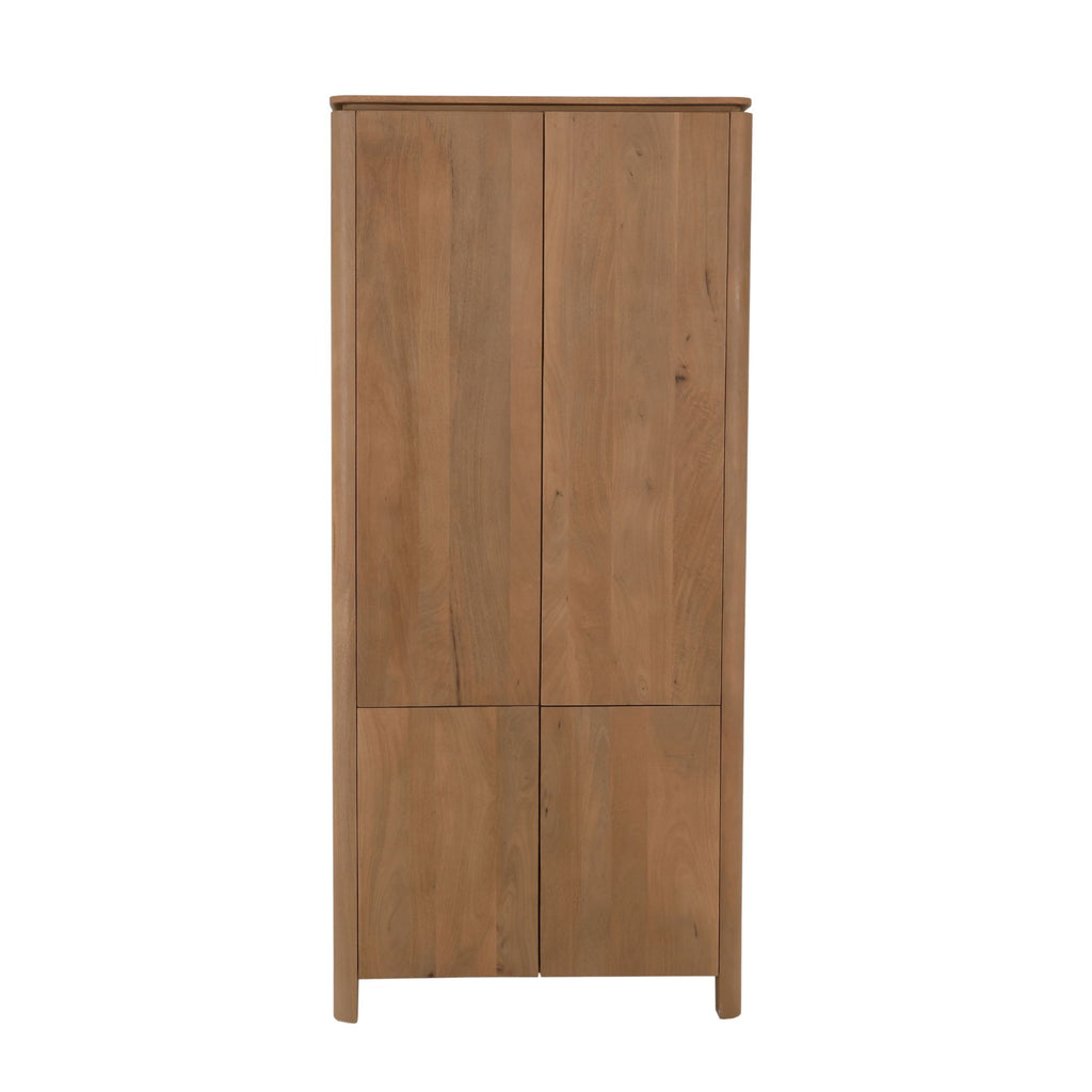 Kabinetkast Dallas, 90 x 45 x 200 cm, naturel mangohout