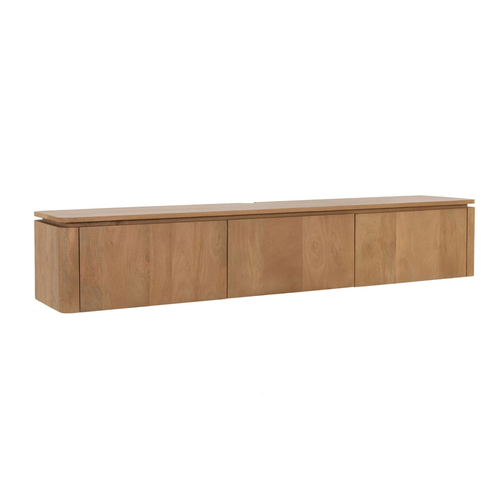 Zwevend tv meubel Dallas Naturel Mangohout 165 cm