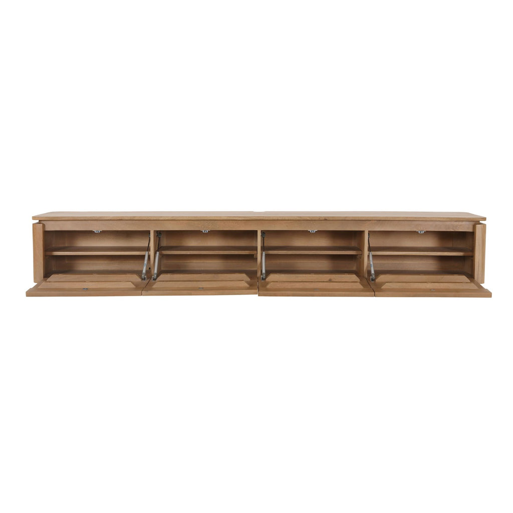 Zwevend tv meubel Dallas Naturel Mangohout 210 cm
