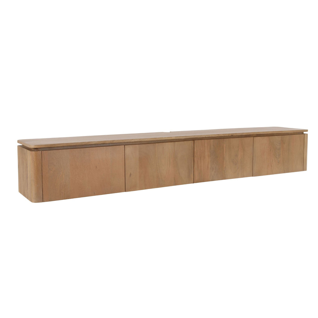 Zwevend tv meubel Dallas Naturel Mangohout 210 cm