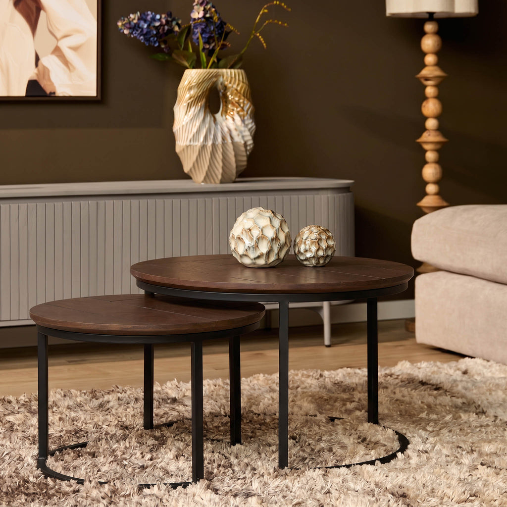 Salontafel Otik Walnut Oak | 70 cm | set van 2