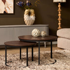 Salontafel Otik Walnut Oak | 70 cm | set van 2
