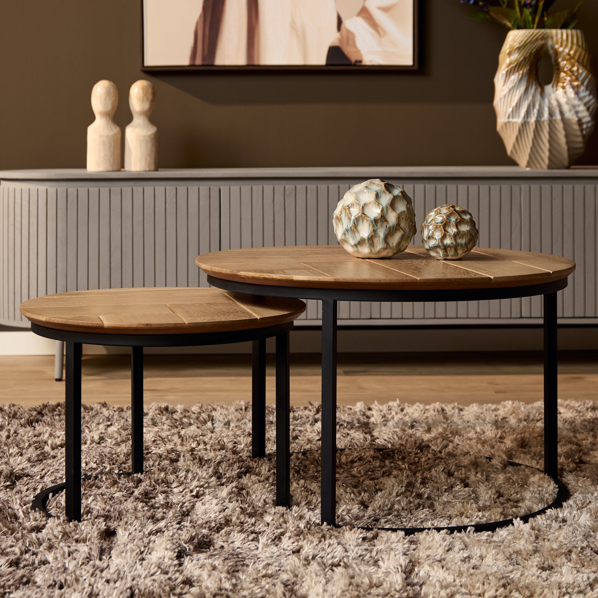 Salontafel Otik Natural Oak | 70 cm | set van 2