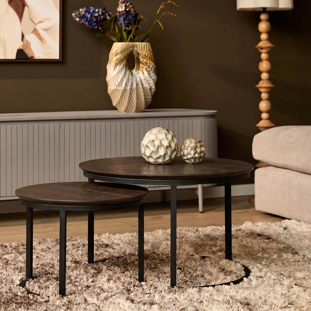 Salontafel Otik Brown Oak | 70 cm | Set van 2