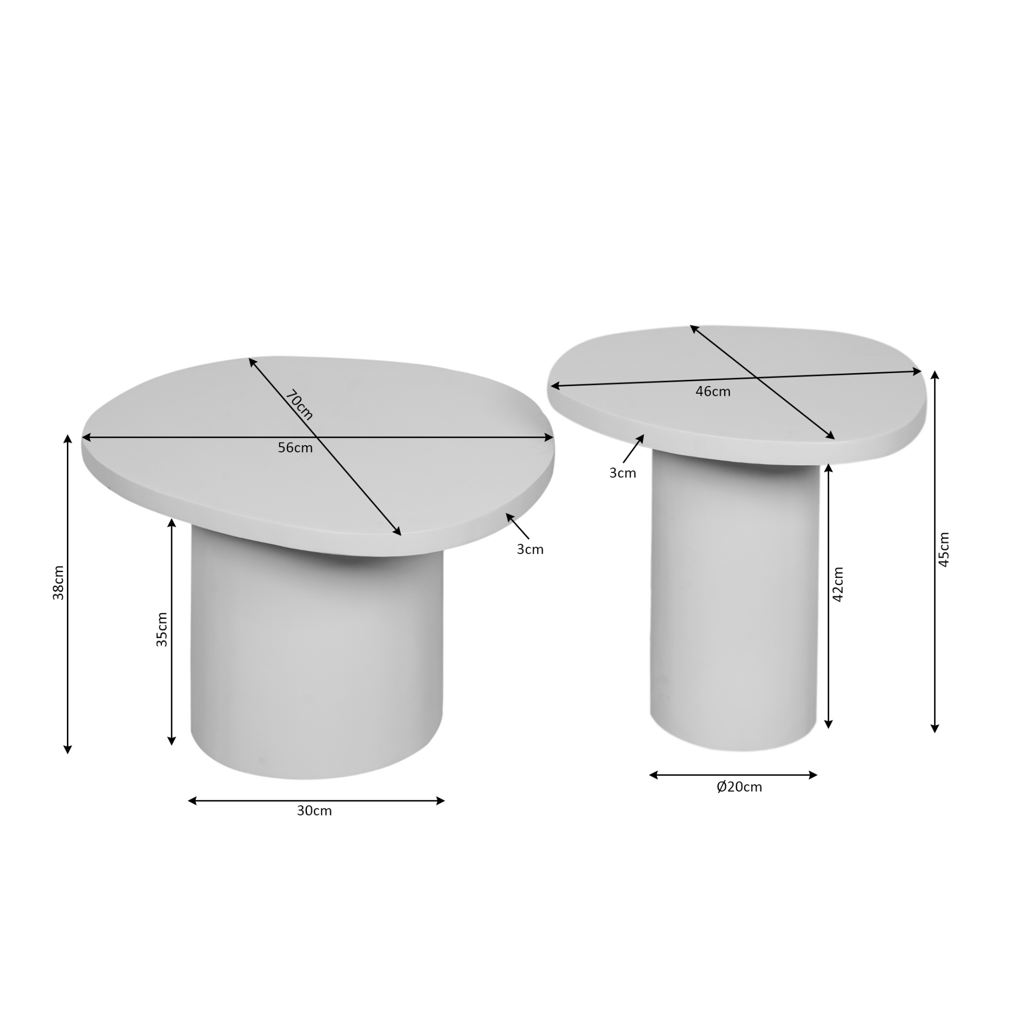 Salontafel Mirre | Brown | Set van 2