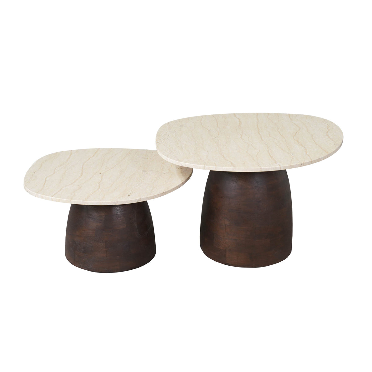 Salontafel Liv, 80 x 66 cm, organische vorm, bruin