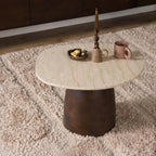 Salontafel Liv, 80 x 66 cm, organische vorm, bruin