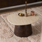 Salontafel Liv, 70 x 57 cm, organische vorm, bruin