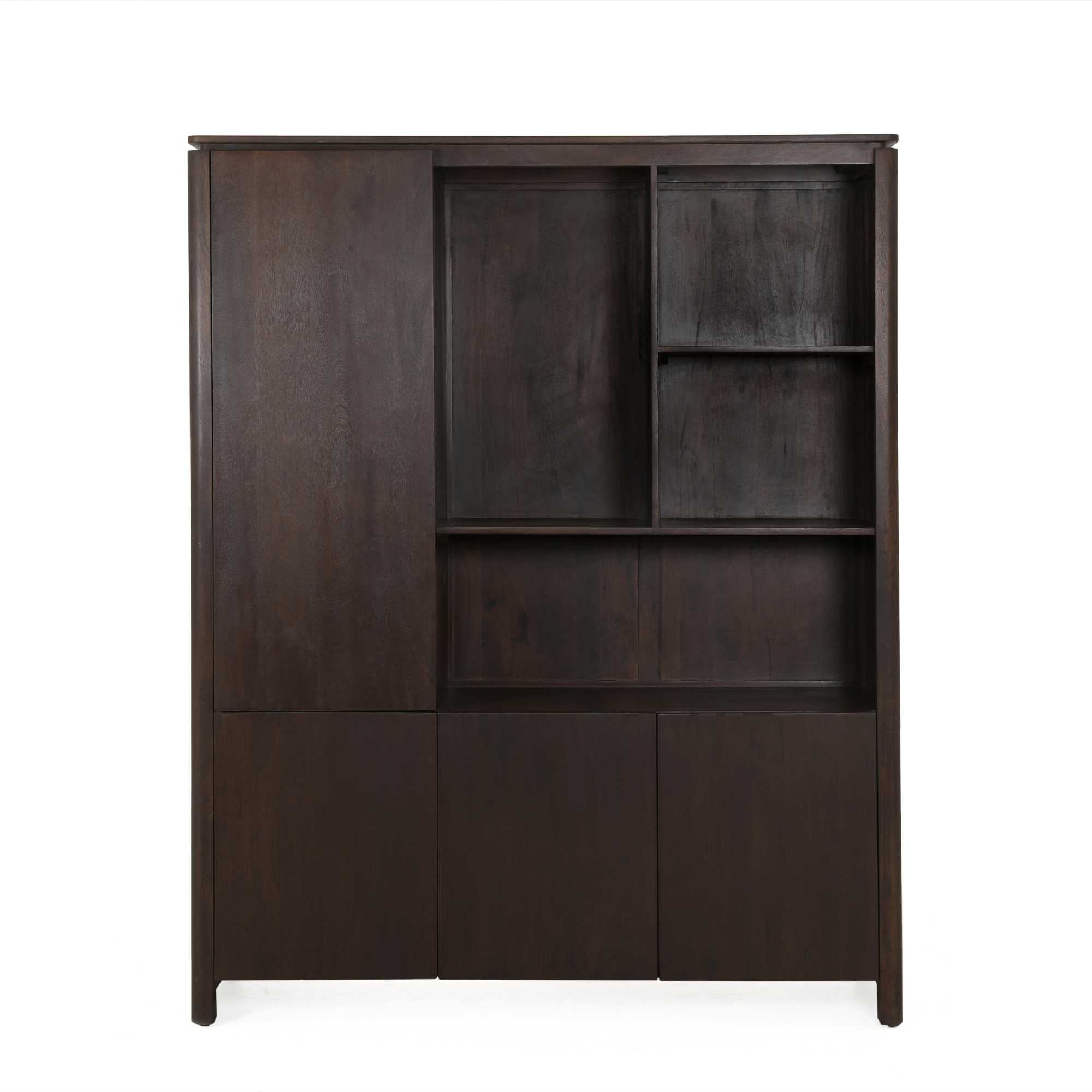 Vakkenkast XL Dallas Bruin Mangohout 160 cm