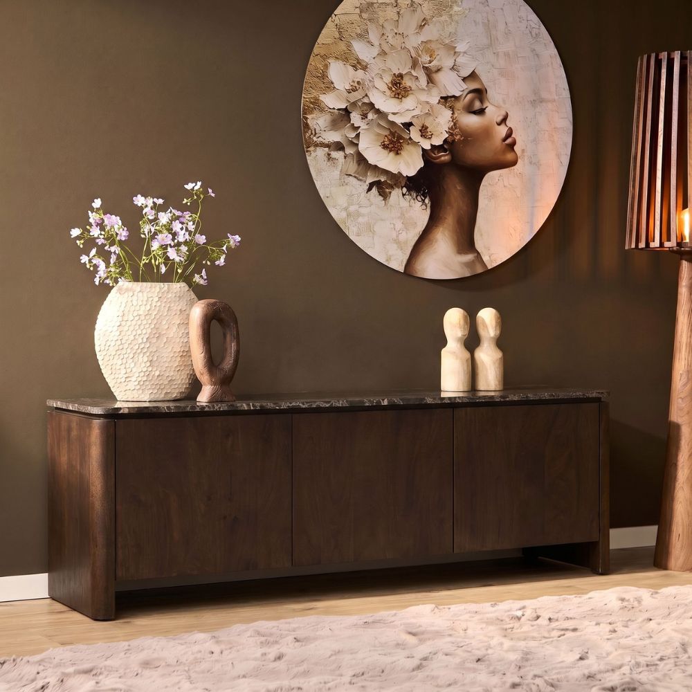 Tv-meubel Dallas, 165 cm, bruin mangohout