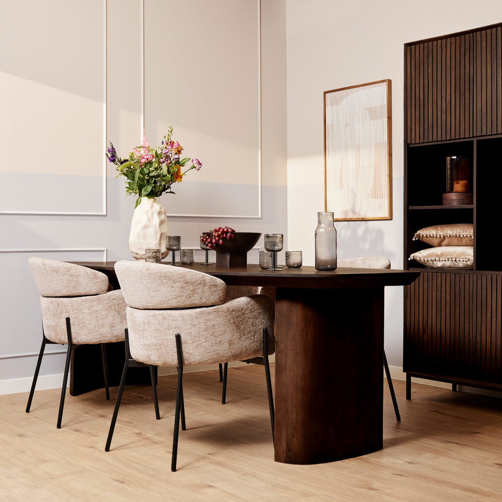Eettafel Maré, 200 x 100 cm, bruin massief mangohout