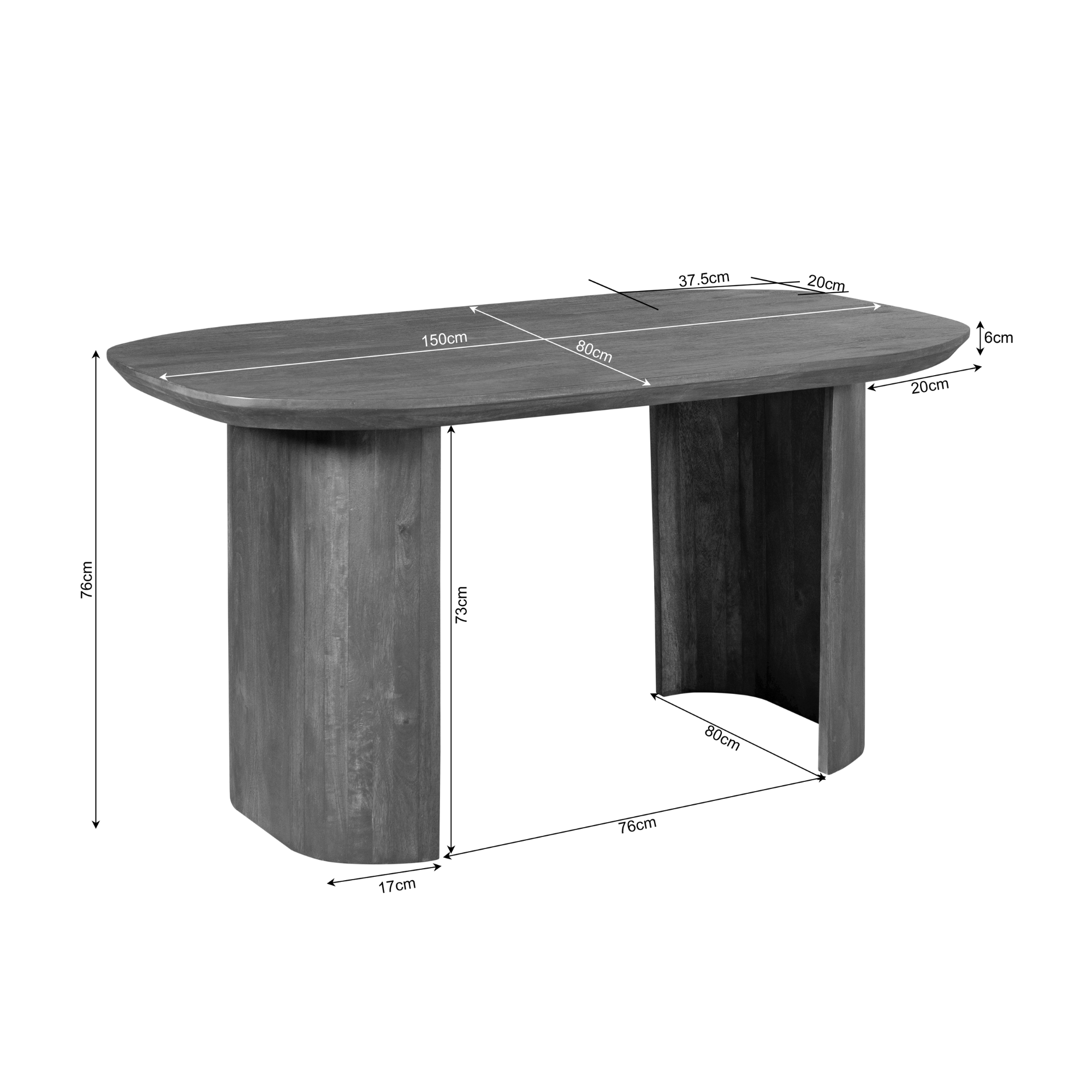 Bureau Maré Brown | 150 cm