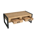 Salontafel Britt, 120 x 60 cm, 2 lades, licht mangohout