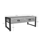 Salontafel Britt, 120 x 60 cm, 2 lades, licht mangohout