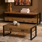 Salontafel Britt, 120 x 60 cm, 2 lades, licht mangohout