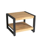 Bijzettafel Britt met onderblad, 60 x 60 cm, naturel mangohout