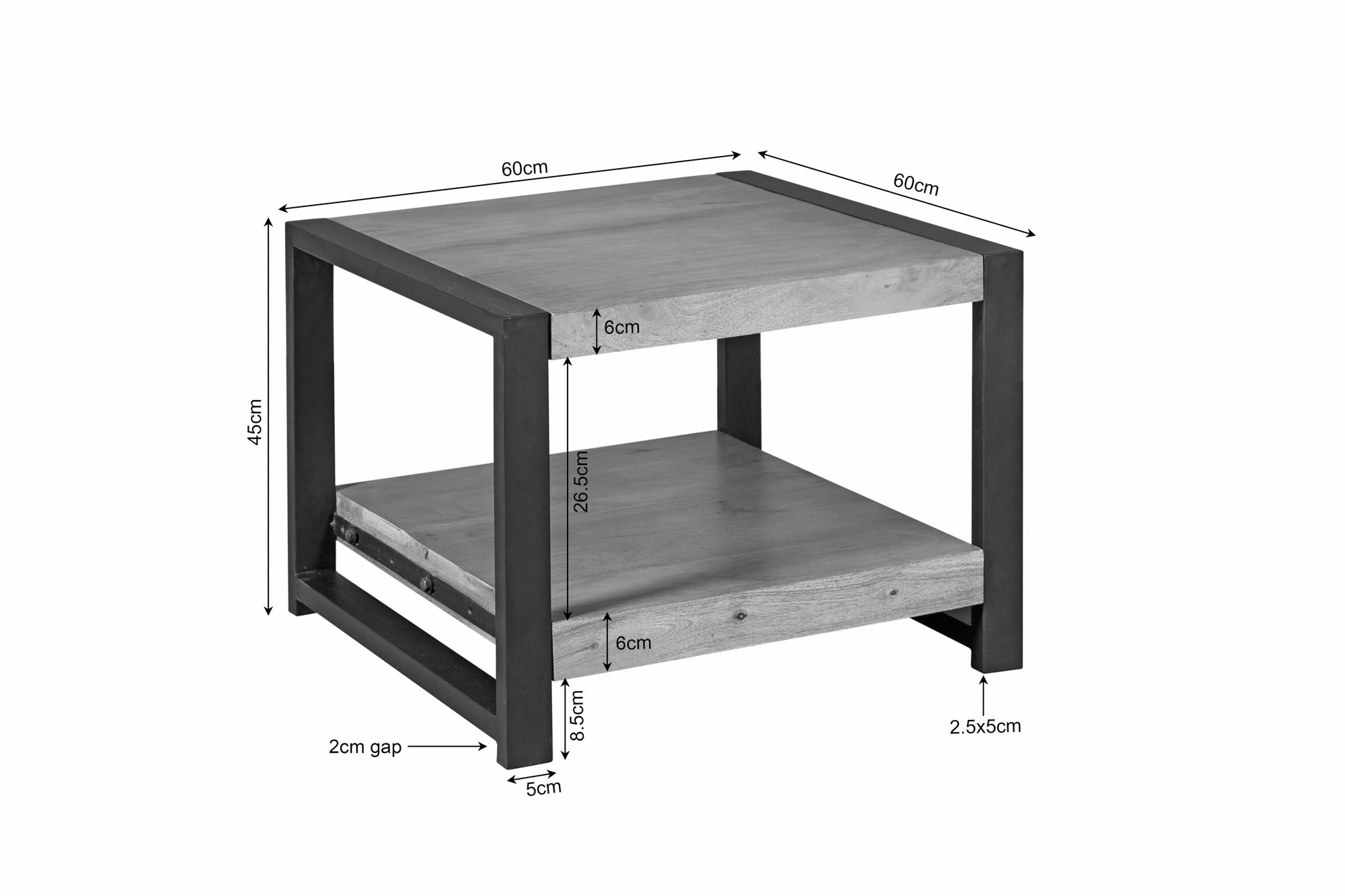 Bijzettafel Britt | 60 cm | onderblad