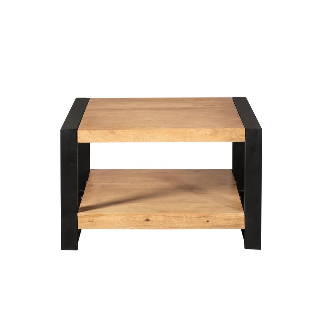 Salontafel Britt, 80 x 80 cm, met onderblad, licht mangohout