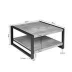 Salontafel Britt, 80 x 80 cm, met onderblad, licht mangohout
