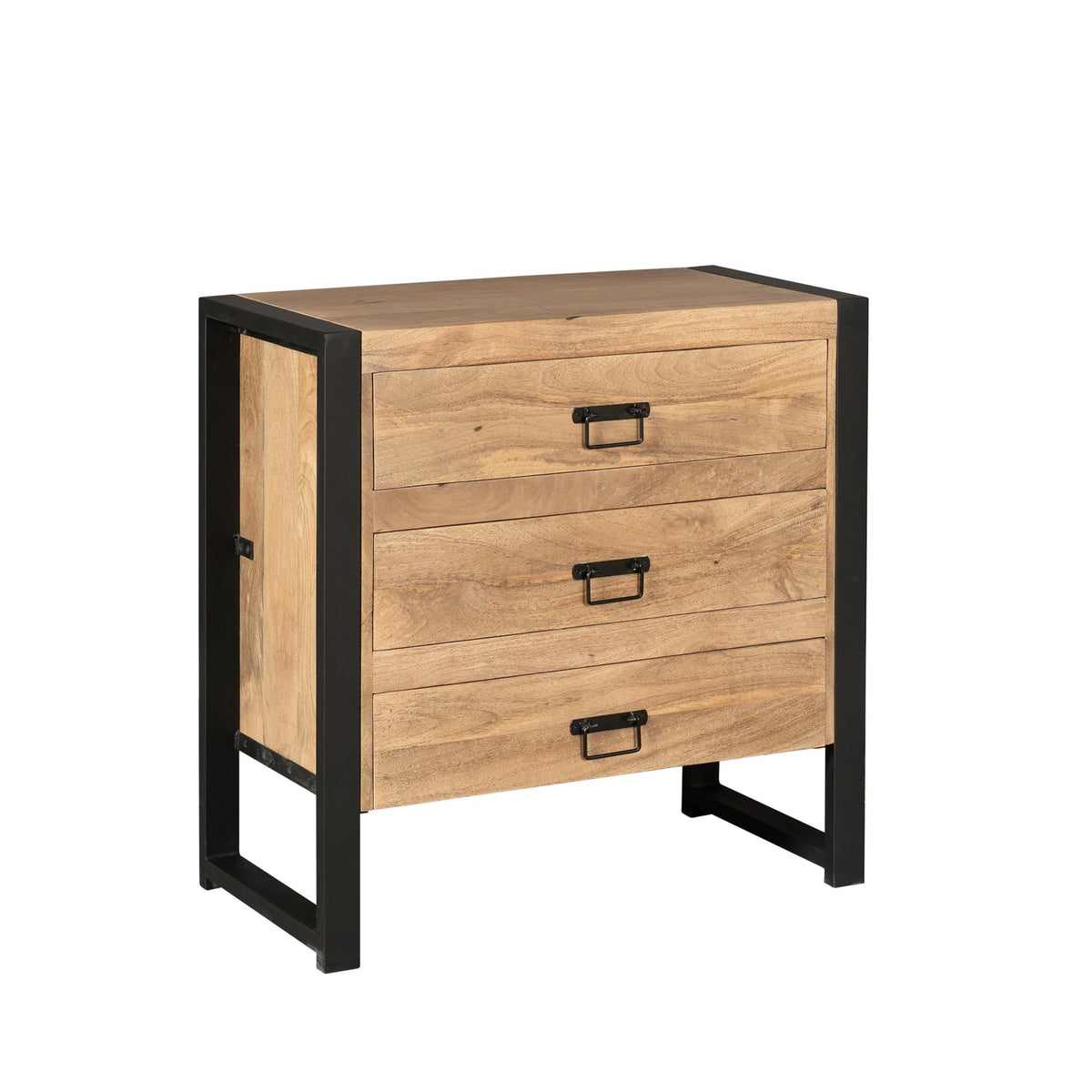 Ladekast Britt, 3 lades, 80 cm, naturel mangohout