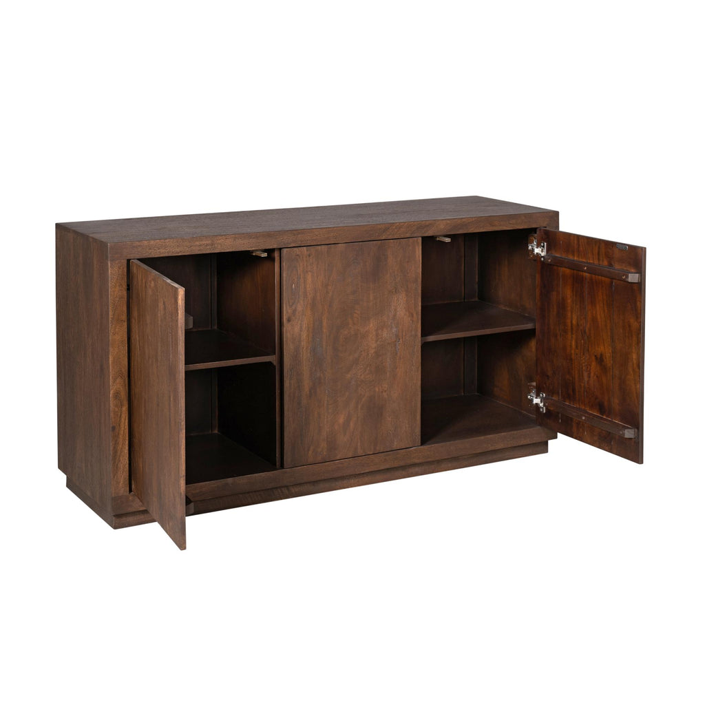 Dressoir Brussel, 150 cm, 3 deuren, bruin mangohout