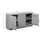 Dressoir Brussel, 150 cm, 3 deuren, bruin mangohout