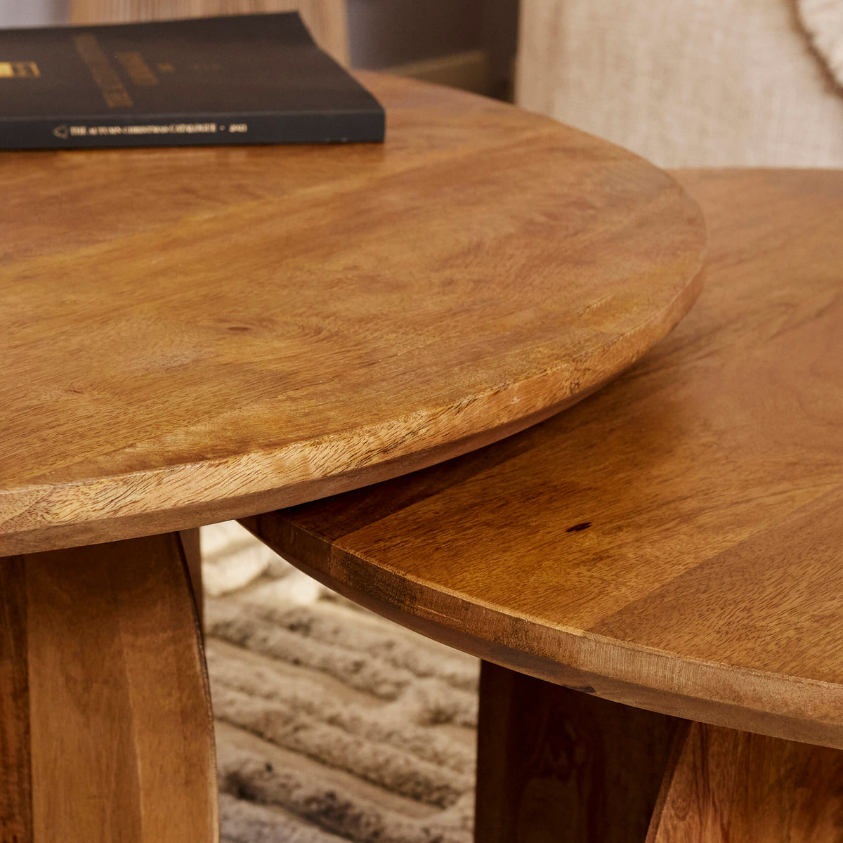 Salontafel Tense, Ø 80 cm, massief mangohout