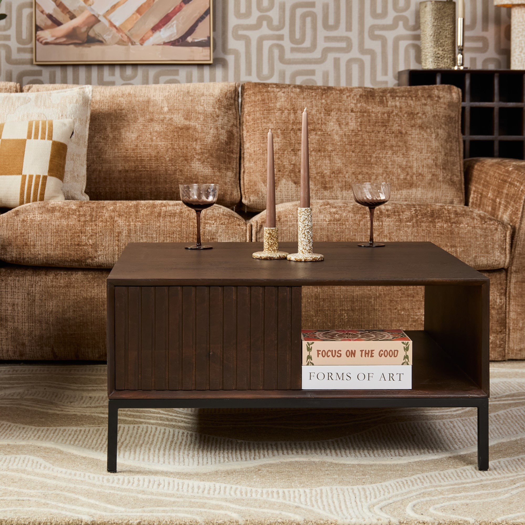 Salontafel Madison Brown | 80 cm | Vierkant