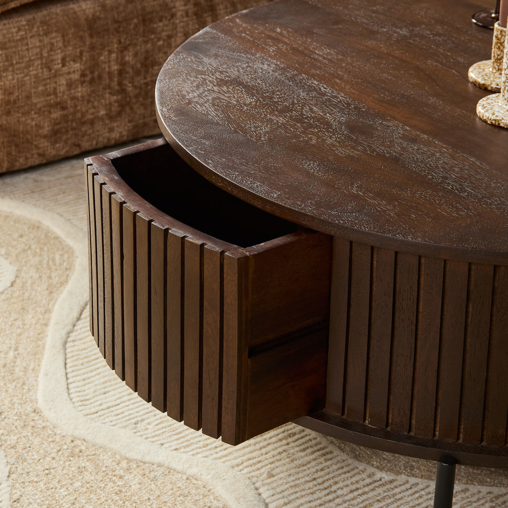 Salontafel Madison Brown | 80 cm | Rond