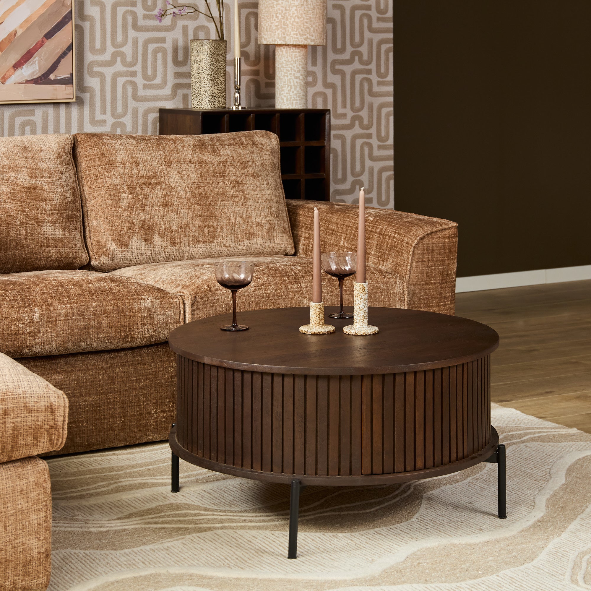 Salontafel Madison Brown | 80 cm | Rond