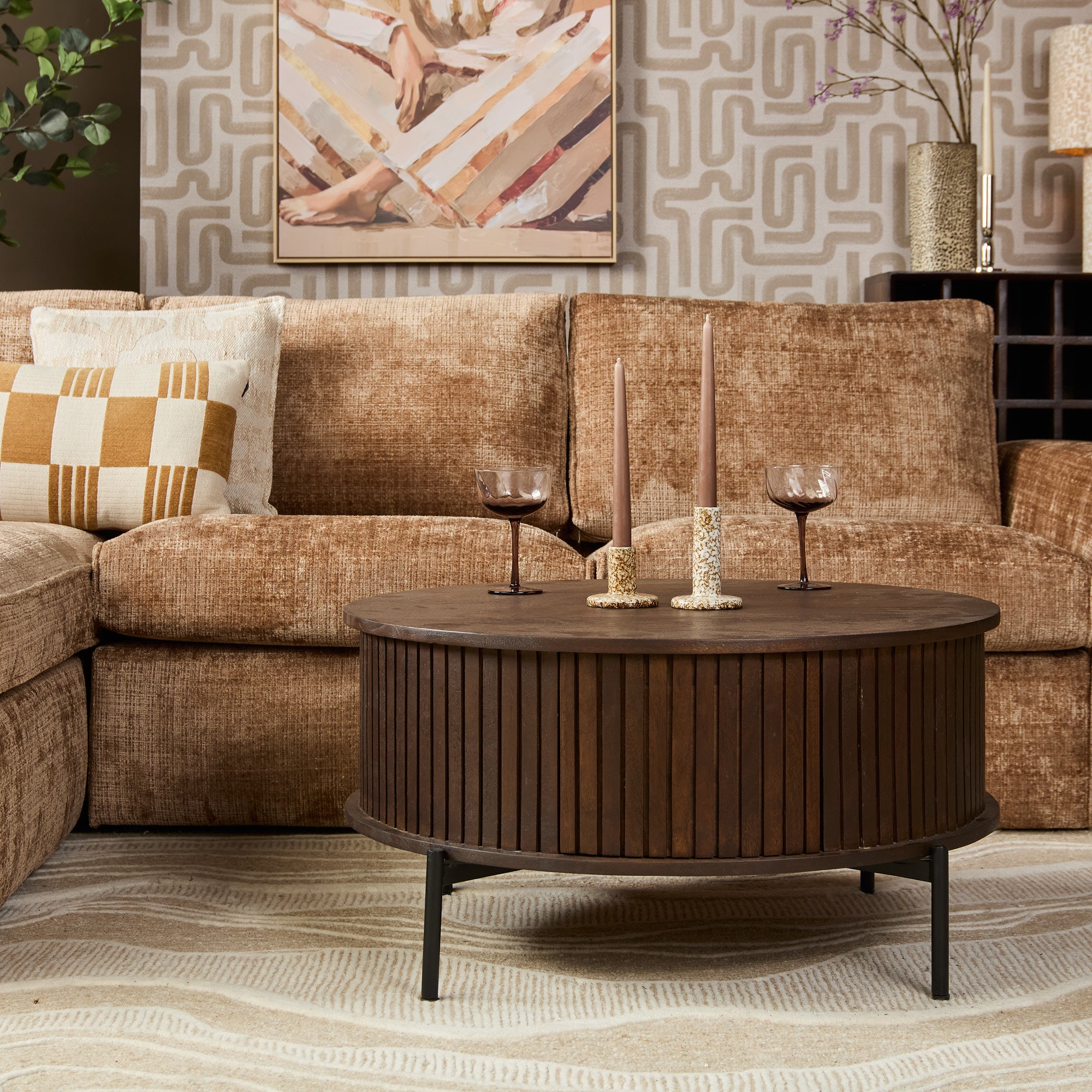 Salontafel Madison Brown | 80 cm | Rond
